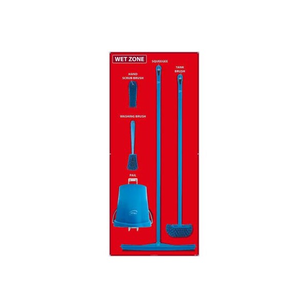 National Marker Co National Marker Wet Zone Shadow Board Combo Kit, Red
